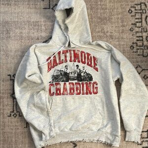 Gray Hoodie with Graphic Design and Kangaroo Pocket